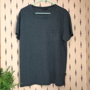 Onia Blue/Black Striped Short Sleeve Tee Shirt